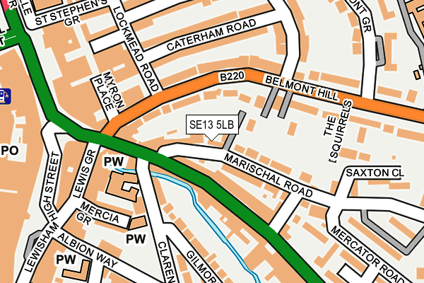 SE13 5LB map - OS OpenMap – Local (Ordnance Survey)