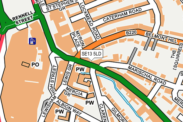 SE13 5LD map - OS OpenMap – Local (Ordnance Survey)