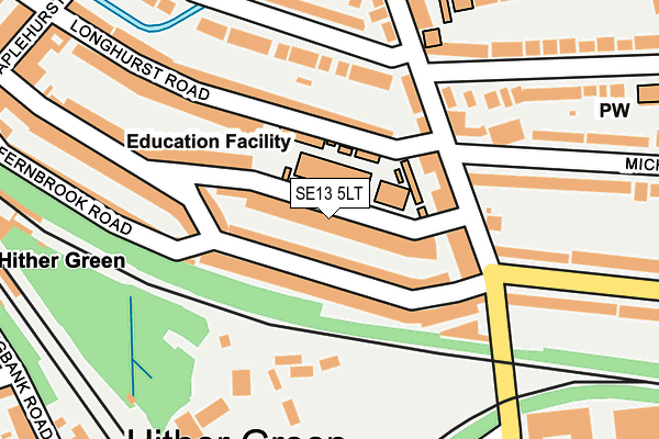 SE13 5LT map - OS OpenMap – Local (Ordnance Survey)