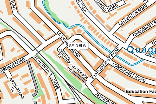 SE13 5LW map - OS OpenMap – Local (Ordnance Survey)