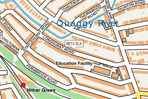 SE13 5LX map - OS OpenMap – Local (Ordnance Survey)