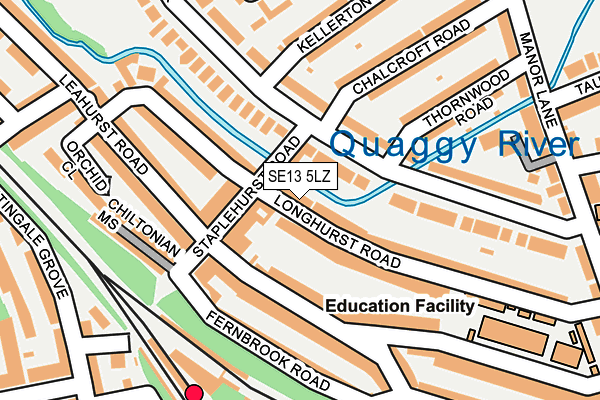 SE13 5LZ map - OS OpenMap – Local (Ordnance Survey)