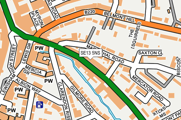 SE13 5NS map - OS OpenMap – Local (Ordnance Survey)