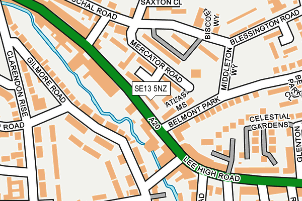 SE13 5NZ map - OS OpenMap – Local (Ordnance Survey)
