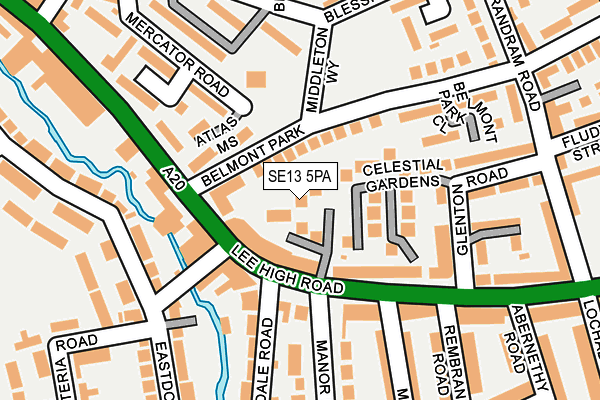 SE13 5PA map - OS OpenMap – Local (Ordnance Survey)