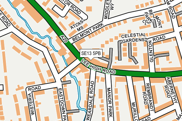 SE13 5PB map - OS OpenMap – Local (Ordnance Survey)