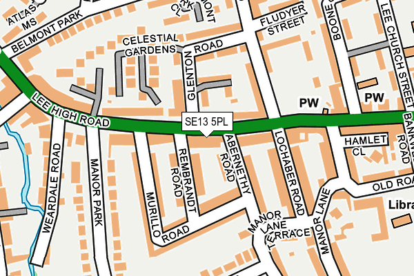 SE13 5PL map - OS OpenMap – Local (Ordnance Survey)