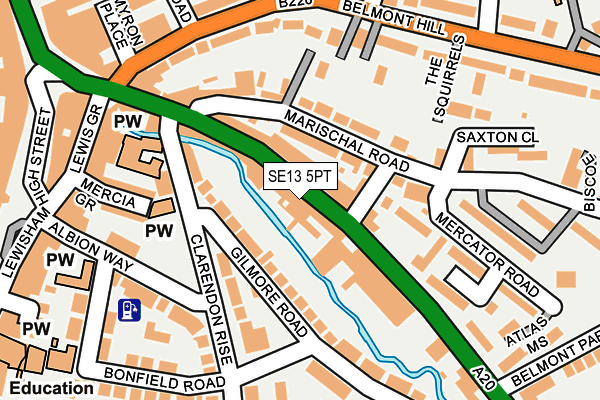 SE13 5PT map - OS OpenMap – Local (Ordnance Survey)