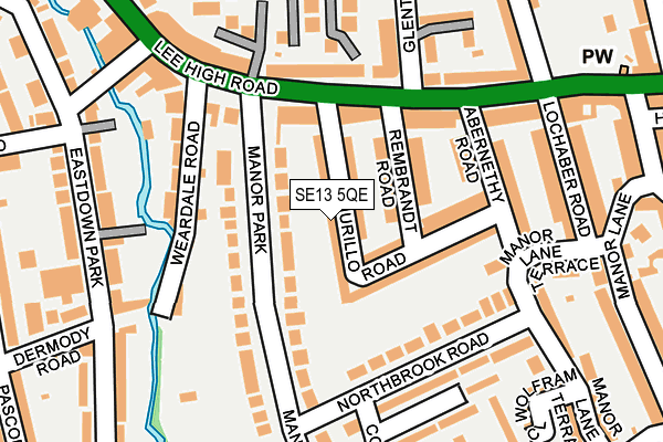 SE13 5QE map - OS OpenMap – Local (Ordnance Survey)