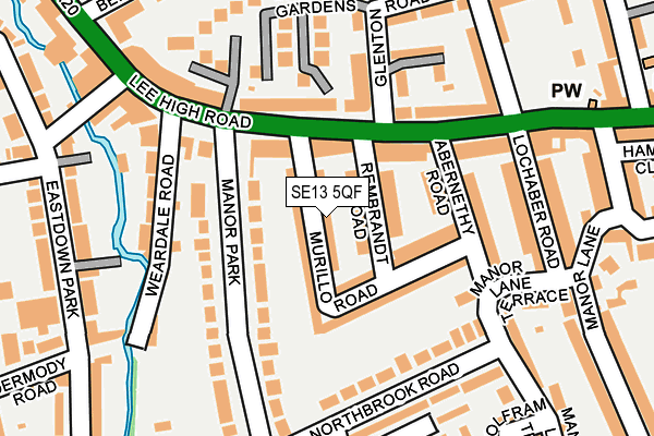 SE13 5QF map - OS OpenMap – Local (Ordnance Survey)