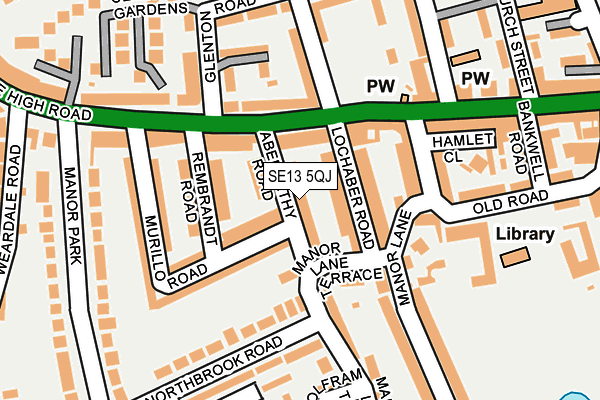 SE13 5QJ map - OS OpenMap – Local (Ordnance Survey)