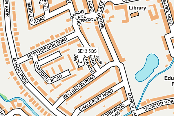 SE13 5QS map - OS OpenMap – Local (Ordnance Survey)