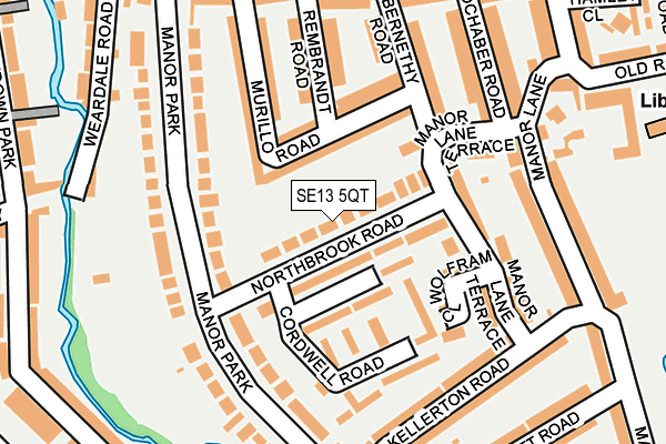 SE13 5QT map - OS OpenMap – Local (Ordnance Survey)