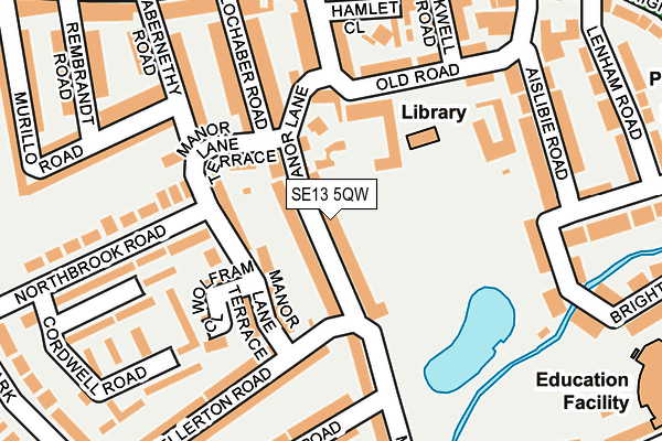 SE13 5QW map - OS OpenMap – Local (Ordnance Survey)