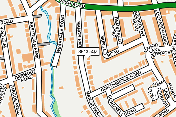 SE13 5QZ map - OS OpenMap – Local (Ordnance Survey)