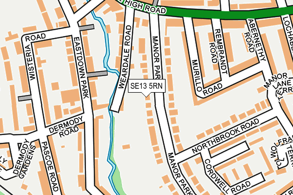 SE13 5RN map - OS OpenMap – Local (Ordnance Survey)
