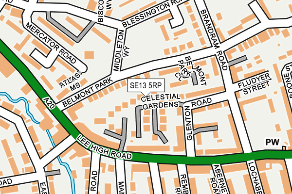 SE13 5RP map - OS OpenMap – Local (Ordnance Survey)