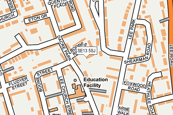SE13 5SJ map - OS OpenMap – Local (Ordnance Survey)