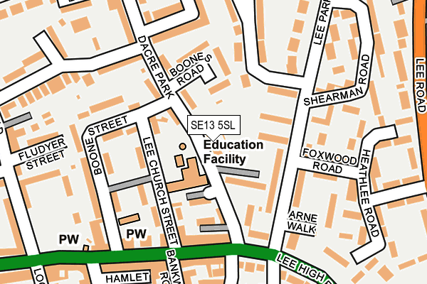 SE13 5SL map - OS OpenMap – Local (Ordnance Survey)