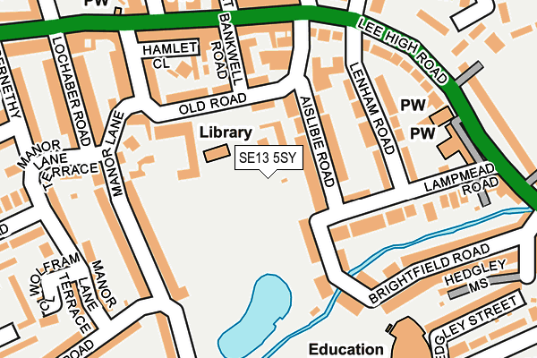 SE13 5SY map - OS OpenMap – Local (Ordnance Survey)