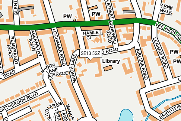 SE13 5SZ map - OS OpenMap – Local (Ordnance Survey)