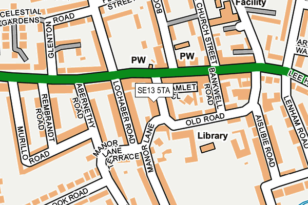 SE13 5TA map - OS OpenMap – Local (Ordnance Survey)