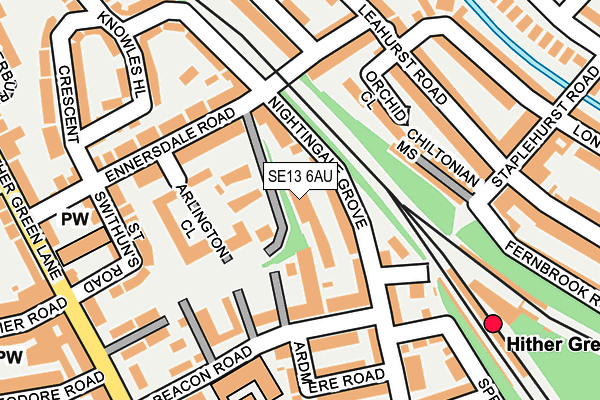 SE13 6AU map - OS OpenMap – Local (Ordnance Survey)