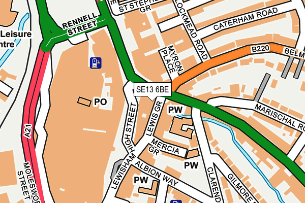 SE13 6BE map - OS OpenMap – Local (Ordnance Survey)