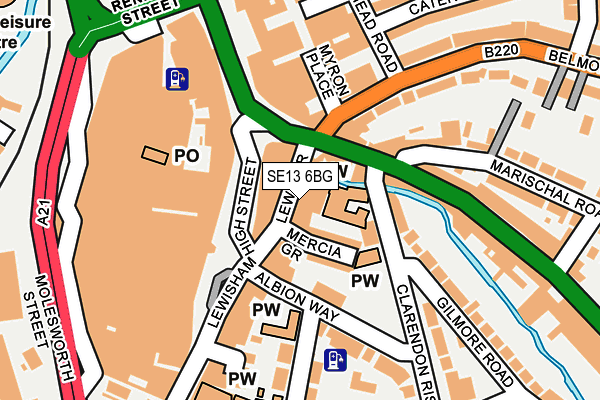 SE13 6BG map - OS OpenMap – Local (Ordnance Survey)