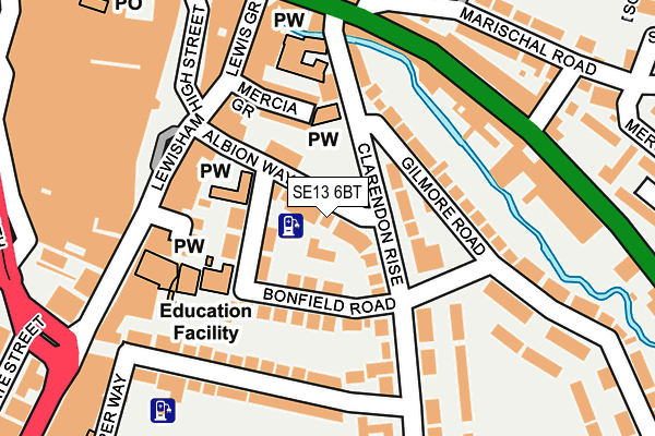 SE13 6BT map - OS OpenMap – Local (Ordnance Survey)