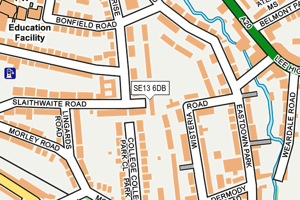 SE13 6DB map - OS OpenMap – Local (Ordnance Survey)