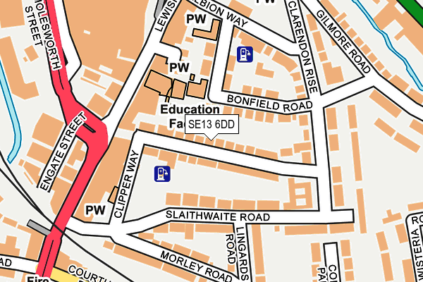 SE13 6DD map - OS OpenMap – Local (Ordnance Survey)