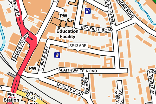 SE13 6DE map - OS OpenMap – Local (Ordnance Survey)