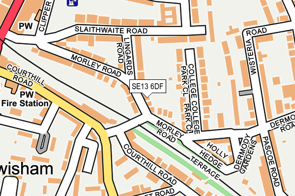 SE13 6DF map - OS OpenMap – Local (Ordnance Survey)