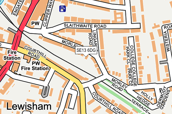 SE13 6DG map - OS OpenMap – Local (Ordnance Survey)