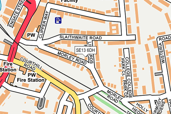 SE13 6DH map - OS OpenMap – Local (Ordnance Survey)