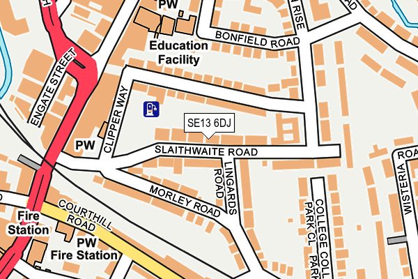 SE13 6DJ map - OS OpenMap – Local (Ordnance Survey)
