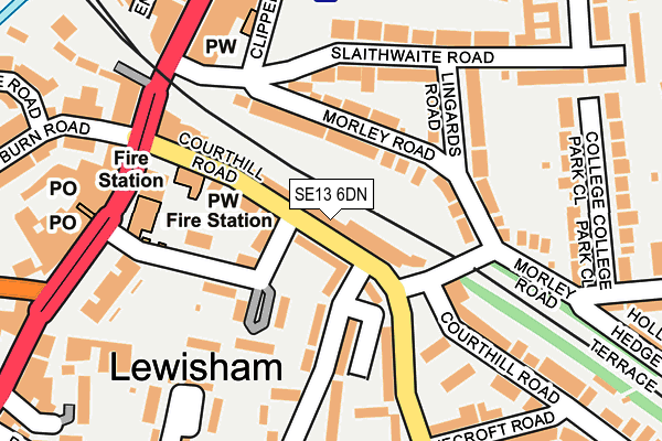 SE13 6DN map - OS OpenMap – Local (Ordnance Survey)