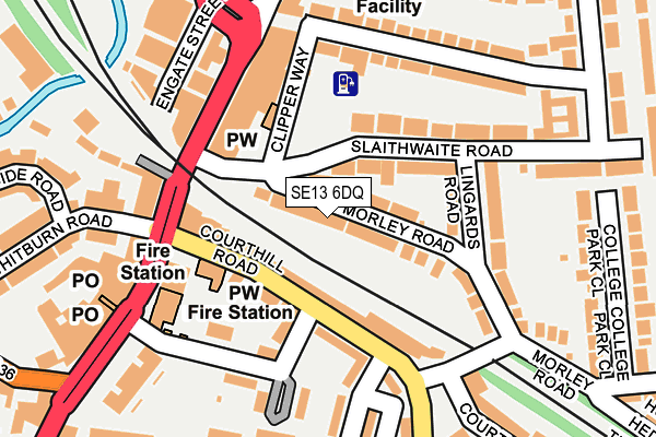SE13 6DQ map - OS OpenMap – Local (Ordnance Survey)