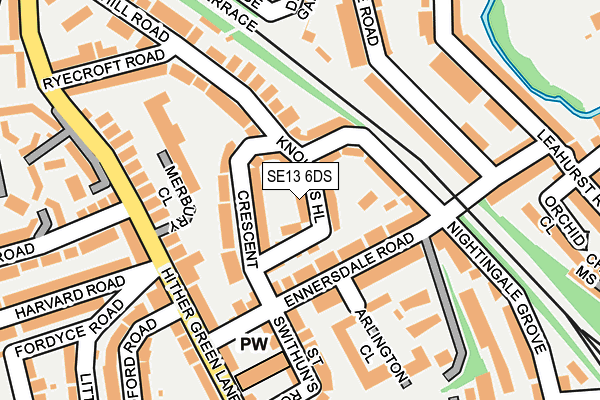 SE13 6DS map - OS OpenMap – Local (Ordnance Survey)