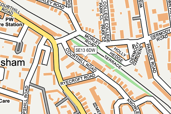 SE13 6DW map - OS OpenMap – Local (Ordnance Survey)