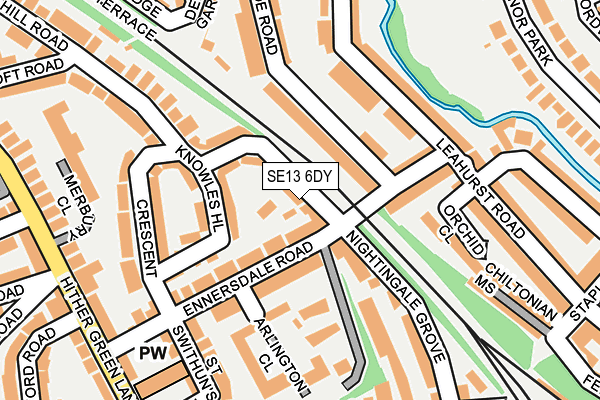 SE13 6DY map - OS OpenMap – Local (Ordnance Survey)