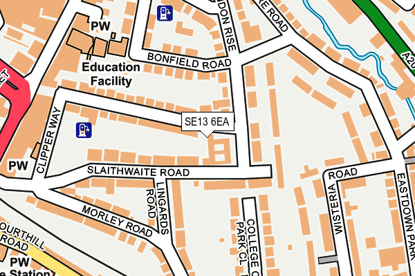 SE13 6EA map - OS OpenMap – Local (Ordnance Survey)