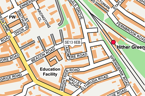 SE13 6EB map - OS OpenMap – Local (Ordnance Survey)