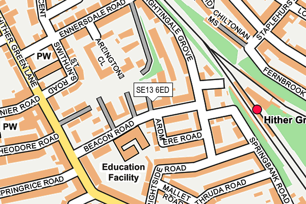 SE13 6ED map - OS OpenMap – Local (Ordnance Survey)