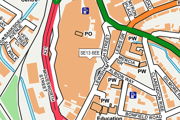 SE13 6EE map - OS OpenMap – Local (Ordnance Survey)