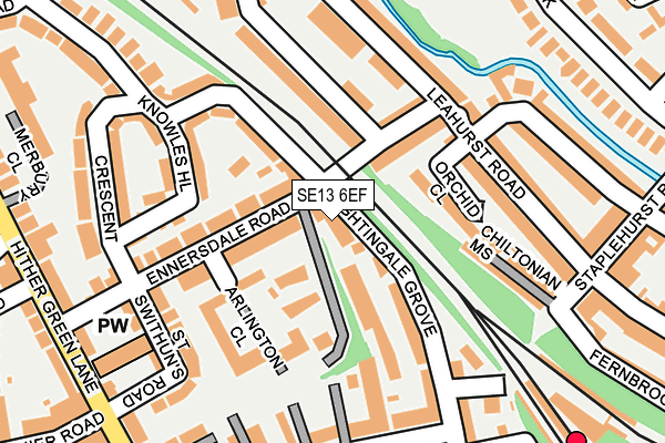SE13 6EF map - OS OpenMap – Local (Ordnance Survey)