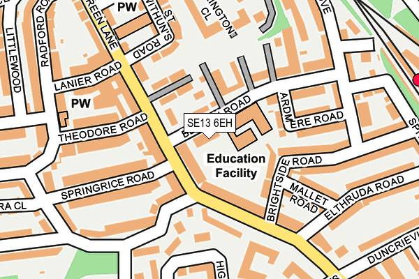 SE13 6EH map - OS OpenMap – Local (Ordnance Survey)