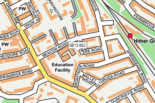 SE13 6EJ map - OS OpenMap – Local (Ordnance Survey)