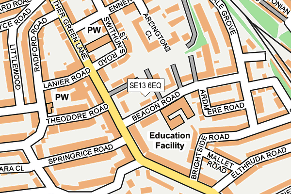 SE13 6EQ map - OS OpenMap – Local (Ordnance Survey)